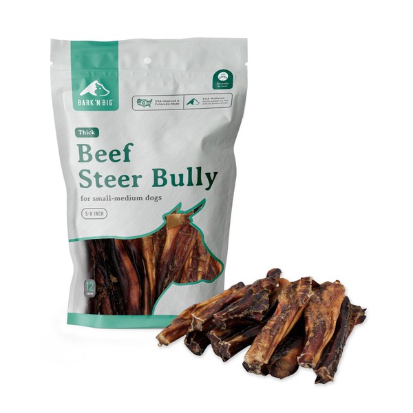 BARK'N BIG Thick Steer Sticks for Dogs - Chew Stick