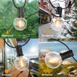 GPATIO GPATIO LED Lichterkette Au?en, 7.6M Lichterkette au?en strom mit 12+1 Stk. Warmwei?e G40 Glhbirnen Plastik, IP45 Wasserdicht Innen/Au?en Lichterketten fr Garten, Terrasse, Hochzeiten, Partys