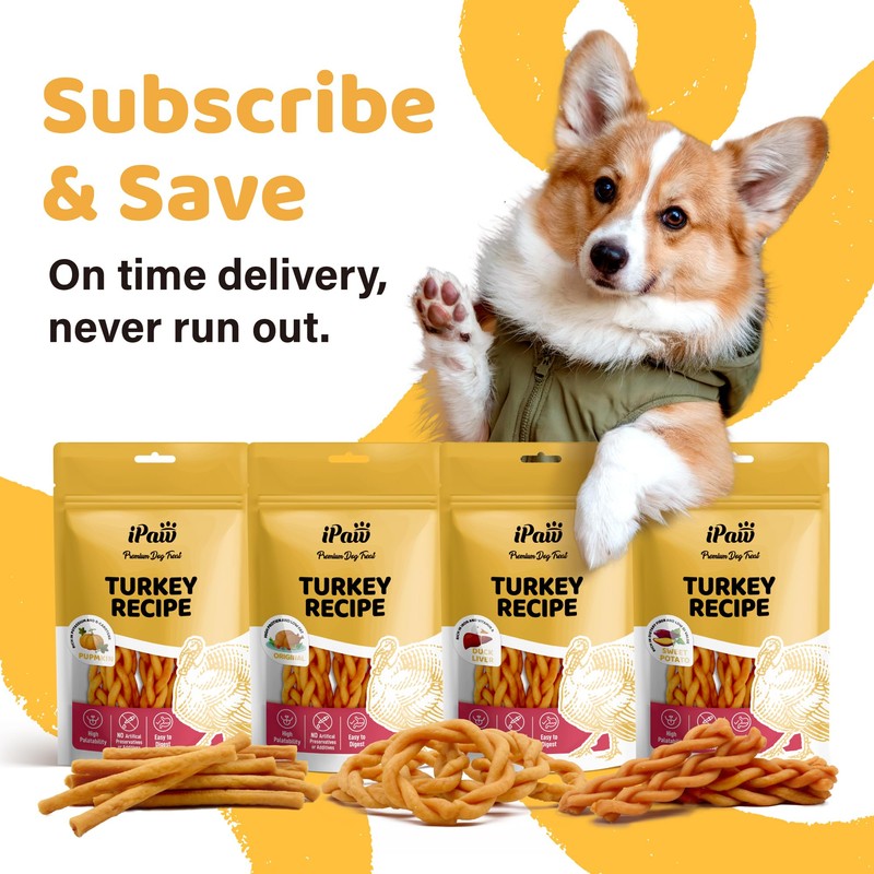 iPaw Turkey Dog Treats, All Natural Human Grade Dog Treat,