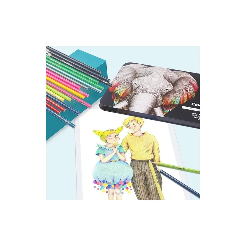 Set 180 Lápices De Dibujo De Colores Metálicos Grafito Kalou
