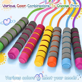 Cuerda de saltar para niños, cuerda de saltar suave ajustable, cuerda de saltar para niños pequeños con asas de espuma amigables con la piel para niños, niñas, mujeres, hombres, actividades de