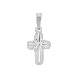 Amor Motif Pendant 925 Sterling Silver Unisex Women Men Pendant Gold Silver Cross Comes in Jewellery Gift Box, Sterling Silver, No Gemstone