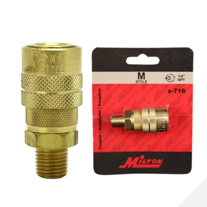 Milton (S-716) 1/4" Male NPT M Style (Industrial) Air fitting