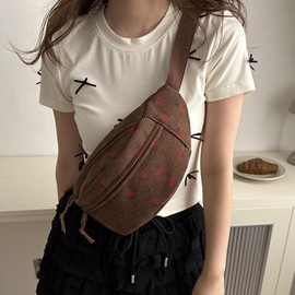 eYLun Women Crossbody Bag Fanny Pack Casual Fashion Waist Bag Chest Bag Adjustable Waist Pack for Travel Walking Running Hiking Cycling Brown
