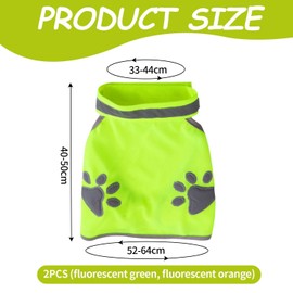 HDGSAFD Pack of 2 Reflective Dog Clothes, Pet Travel Safety Vest, Pet Clothes, Pet Supplies, Breathable and Comfortable Pet Vest