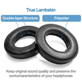 Voarmaks Memory Foam Replacement Ear Pads Compatible with Focal Clear Elear Elegia Elex Stellia Utopia Radiance Headphones EarPads Foam Cushion (Full Sheepskin)