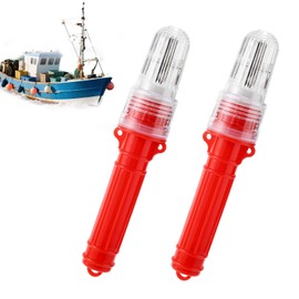2pcs Boat Flares, 7.48in Compact Plastic Marine Emergency Signal Lights Double Flash and High Visibility Marine Signal Flares for Fishing Boat Alarm Water Rescue Highway Maintenance Buoy (Red)