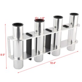 NovelBee 4 Tubes Aluminum Alloy Fishing Rod Holder for Boats Yacht