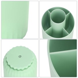 360 Degree Rotating Pen Holder, Rotating Pen Holder, Desk Organiser with 5 Compartments for Office, School, Pencil and Other Stationery Storage (Green)