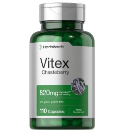 Horbaach Horbäach Vitex Berry 820mg 110 Capsules  Chasteberry Supplement for Women