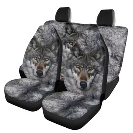 Finagallathe Gray Wolf Gray Car Seat Protector Breathable Waterproof Car Seat Covers Full Set Front and Back Seats Full Set Universal Fit SUV Pick-up Truck Sedan Automotive