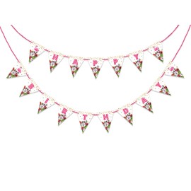Inkdotpot Birthday Party Decorations Happy Birthday Party Garland Baby Girls Tropical Pennant Banner Flag