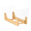 Relaxdays Vinyl Record Stand for 50 LPs, Bamboo, Acrylic, 12