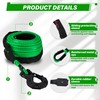 TYT Synthetic Winch Rope 3/8" X 92' with Hook, 27000LBS