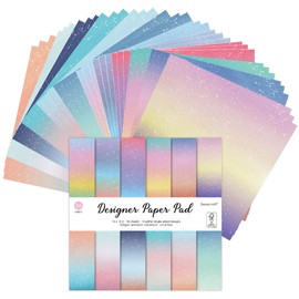 Desecraft 36 Sheets 12x12 Glitter Shining Pastel Ombre Cardstock Scrapbook Decorative Paper for Card Making Journaling Origami Scrapbook Paper Scrapbooking Supplies Spring