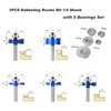 SICWOOD 5PCS Rabbeting Router Bit Set 1/4 Inch Shank, 1-1/4"