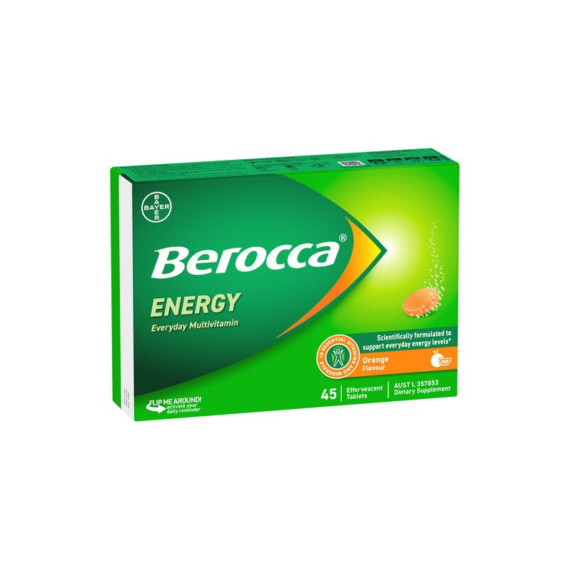 Berocca Energy Orange Effervescent Tablets 45 Pack
