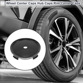 ACROPIX 4pcs Wheel Center Cap Hub Cap Rim Center Cap 70mm 75mm Wheel Cap Hub Cap Center Cover Black Plastic 4 Clips