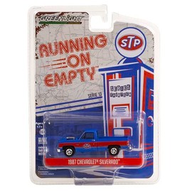Greenlight 41130-C Running on Empty Series 13 - 1987 Chevy Silverado with Blown Engine - STP 1/64 Scale Diecast