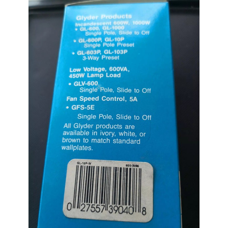 LUTRON IVORY GLYDER LINEAR SLIDE DIMMER GL-10P
