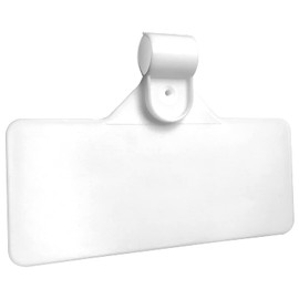 25 White Plastic Wire Shelf Label Holders for Adhesive Labels, Professional Display Retail Price Tag Ticket Hanger Clips, Snap On Pantry Sign Label Holder for Wire Shelves & Baskets, 3" W x 1.25" H