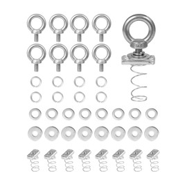 Strut Channel Nut and Eye Bolt Set - Heavy Duty Stainless Steel Eye Bolts M8, M10 | Zinc Plated Spring Nuts, Long Spring for Unistrut, M8, Pack of 8
