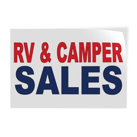 Decal Stickers Multiple Sizes Rv & Camp Sales Red Blue Auto Car Repair Shop Industrial Vinyl Safety Sign Label Automotive 12x8Inches