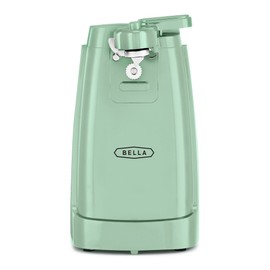 bella Electric Can Opener and Knife Sharpener, Removable Cutting Lever, Cord Storage, Stainless Steel Blade, Sage