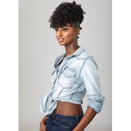 Sensationnel Curls Kinks & CO CURLY 3B-3C Instant Drawstring Ponytail - IP SHOW STOPPER (T1B/30 [T:Off Black, B:Light Auburn])