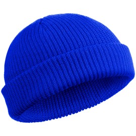 SATINIOR Trawler Beanie Watch Hat Roll-up Edge Skullcap Fisherman Beanie for Women Men(Royal Blue,1 Piece)