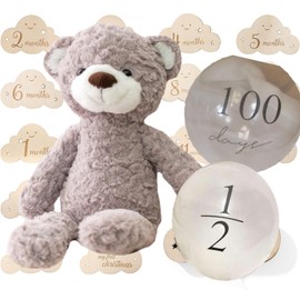 JP-SAKURA First Toy, Bear, Half Birthday, 100th Celebration, My Baby List, Plush Toy, Gift, Baby Shower Gift (Bear)