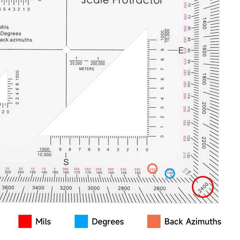 CYA Military Map Protractor Coordinate Scale Map for Land Navigation,