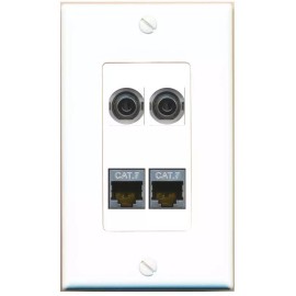 Wall Plate City [4 Ports] 2 3-5MM 2 CAT7 Wall Plate DecorZ White