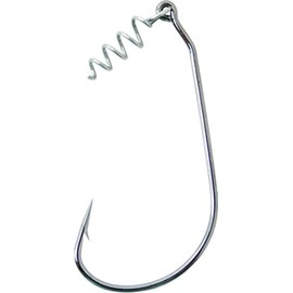 Mustad UltraPoint Impact Soft Plastics Wide Gap 28-Degree Bend Hook with Spring Keeper (Pack of 5), 91768S-5/0-5U, Black Nickel, 5/0
