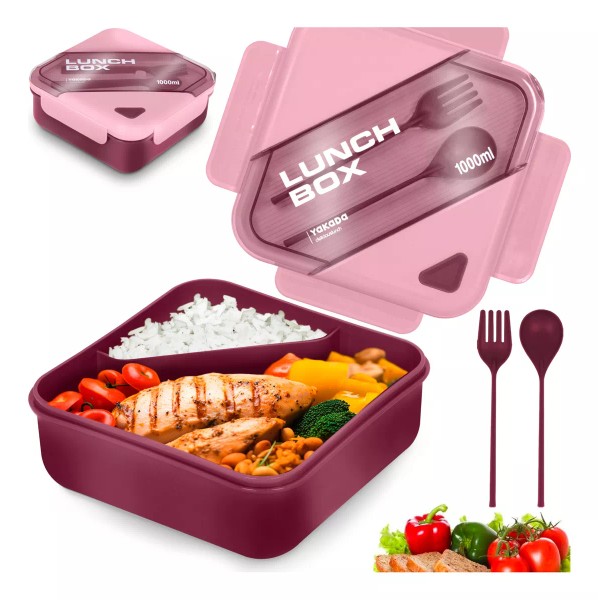 Magma Life  Lunch Box Bento Lonchera Térmica 1 L Con Cuchara Tenedor