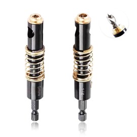 Door Hinge Drill Bit, Self-Centering Hinge Drill Bit Set 2pcs, 1/4 Inch Hex Shank Center Drill Bit Set for Woodworking DIY Project-5mm, 1/4”;