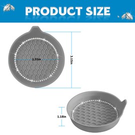 Osilly Bling Car Cup Holder Coaster, 4 Pack Universal Insert Coasters with Crystal Rhinestone, Silicone Non-Slip Shockproof Drink Mat, Car Interior Accessories Fashion Decor for Women Girl (Gray)