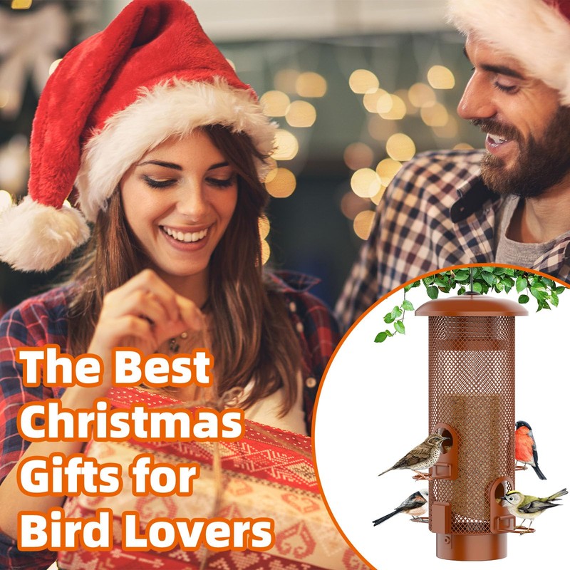 Metal Squirrel Proof Bird Feeder,Bird Feeders for Outdoors,Weight Activated Squirrel