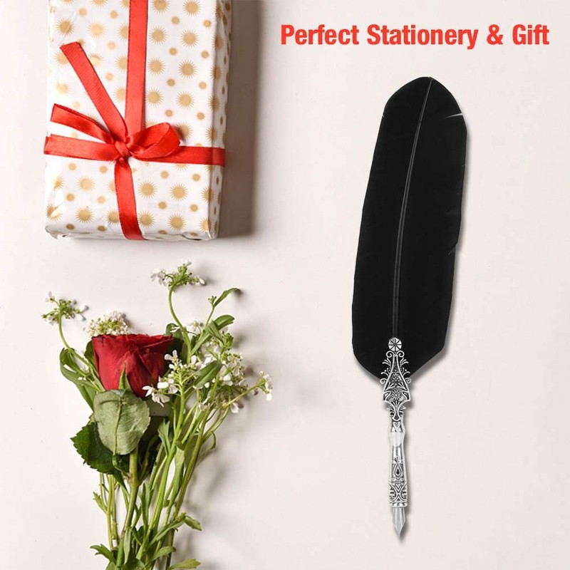 Topiky Vintage Classical Fountain Pen Signning Calligraphy Feather Quill Dip
