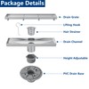 Neodrain 12-Inch Brushed Linear Shower Drain, 2-in-1 Flat & Tile