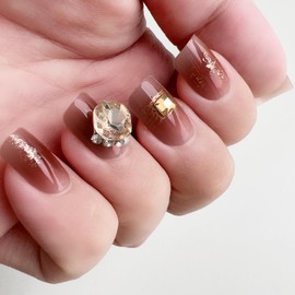 Miloilo Square Ombre Press On Nails Medium - Fall Press On Nails with Nail Glue, Stick On Nails in 15 Sizes - 30 Reusable Fake Nails Kit, Rouge Ripple