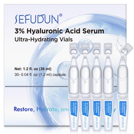 3% Hyaluronsäure Serum - Ultra-Hydrating Vials, Hyaluron Ultra für das Gesicht, Hyaluron Serum Gesicht Restore, Hydrate, and Glow, Pure Hyaluronic Acid Extrakt mit 4D Hyaluronsäure