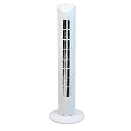 OVENTE 32" Tower Fan for Bedroom, Portable Stand Fan with 90° Oscillation, Adjustable Speed, Compact and Slim Manual Bladeless Indoor Fan Ideal for Cooling Home with Kids or Office, White TFO3SW