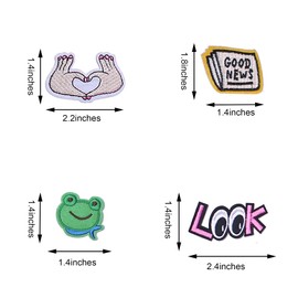 J.CARP 70Pcs Random Assorted Embroidered Iron on Patches, Cute Sewing Applique for Jackets, Hats, Backpacks, Jeans, DIY Accessories