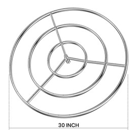 onlyfire 30 Inch Round Fire Pit Burner Ring for Natural Gas & Propane Fire Pit and Fireplace, 304 Stainless Steel DIY Firepit Burner for Both Indoor and Outdoor, BTU 435,000 Max