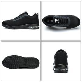 VAVOBIS VAVOBIS Safety Trainers Men Womens Safety Shoes with Steel Toe Cap Trainers Non Slip Lightweight Work Trainers Breathable Puncture Proof Work ShoesBlack UK 8