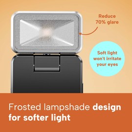 86lux Book Light, Rechargeable Reading Lights for Books in Bed, Ultralight Clip-on LED Bookmark Lamp with 3 Amber Colors & Stepless Dimming for Night Reading for Book Lovers, Kids, Ashen