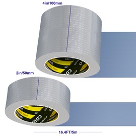 COUMENO Butyl Tape 2in x 16.4FT, Heavy Duty Butyl Sealant Tape for HVAC Duct, RV Repair, Window Patching Gutter Leak Repair Waterproof, Durable, Multi-Purpose Adhesive Tape