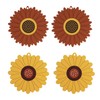 Plastic Dining Mats Set of 4 Sunflower Shape, Washable Placemat
