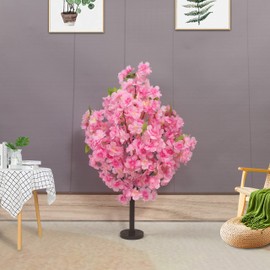 ZMHLHYJY Artificial Cherry Tree Artificial Plant Artificial Ttree for Indoor and Outdoor Wishing Tree Family Garden Office Party Wedding Hotel (35 inch high Dark Pink)